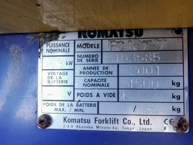 Wózek widłowy Komatsu FG45T-7 49 000 netto