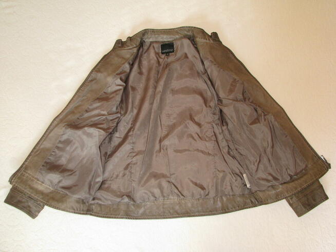 Kurtka ramoneska brązowa ze skórki, rozm. 42 / L