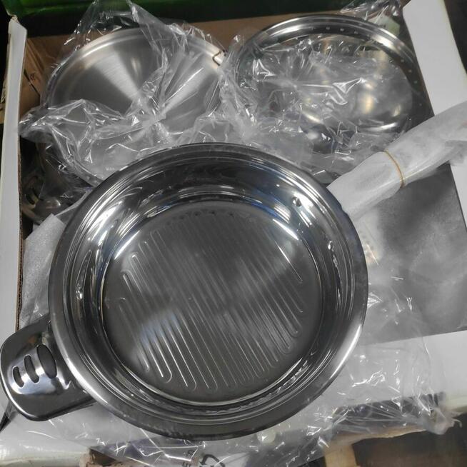 Komplet garnki stalowe cięższe z grubym dnem