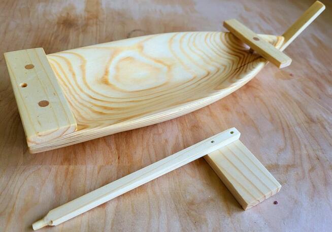 TACA na sushi statek drewniany do serwowania jedzenia 40 cm