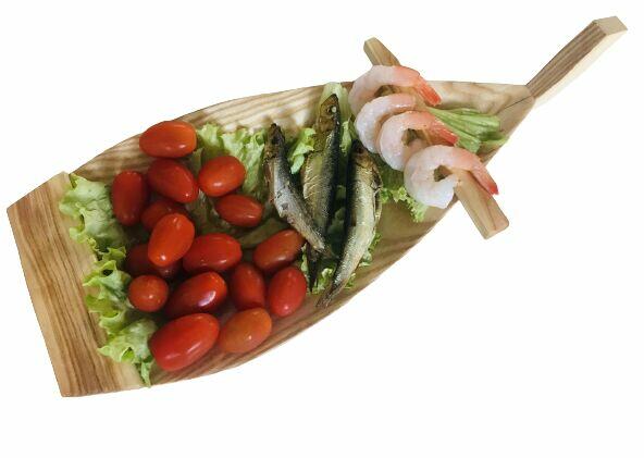 TACA na sushi statek drewniany do serwowania jedzenia 40 cm