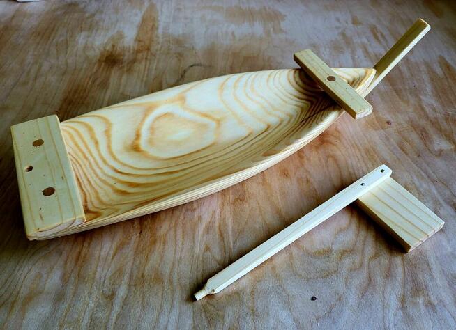 TACA na sushi statek drewniany do serwowania jedzenia 40 cm