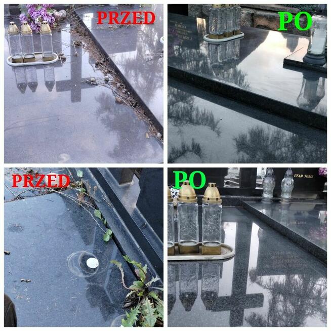 Czyszczenie sprzątanie nagrobków grobów znicze kwiaty święta