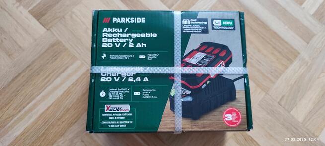 Akumulator z ładowarką parkside 20v wag