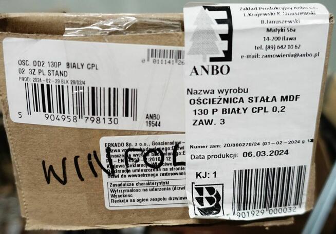 Drzwi Erkado / ANBO Hania 3 100 + 30 Białe CPL 0,7