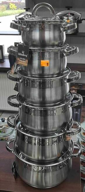 Komplet garnków stalowych Klonberg 12 el garnki indukcja/gaz