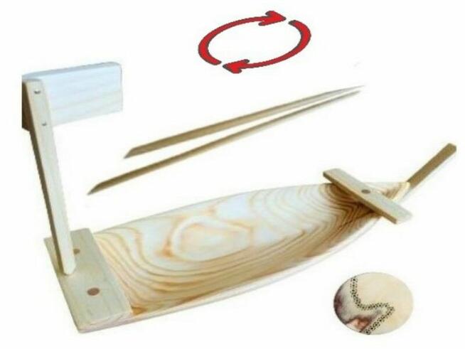 TACA na sushi statek drewniany do serwowania jedzenia 40 cm