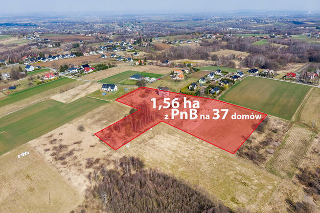 budowlana 1,59 ha, z PnB na 37 domów w zab. bliźniaczej