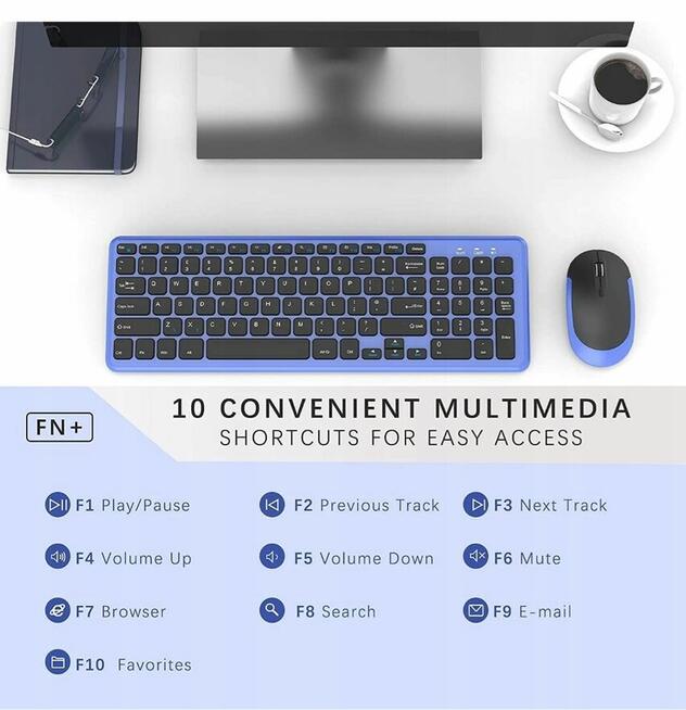 BEZPRZEWODOWA KLAWIATURA Z MYSZKĄ - WYSYŁKA KURIEREM GRATIS