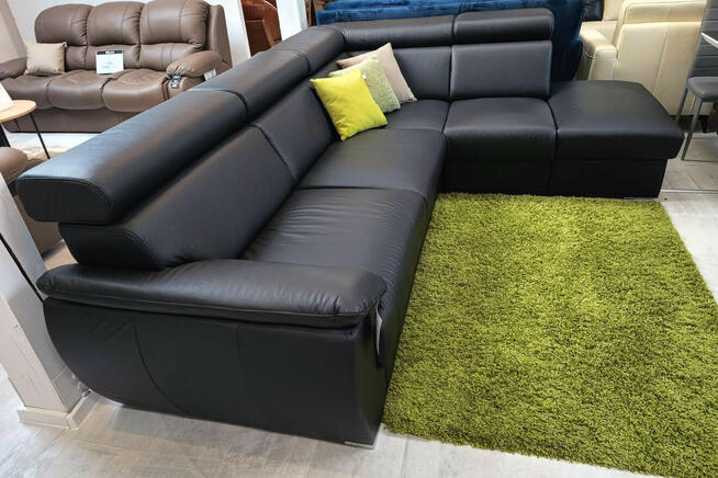 Narożnik Monaco II w czarnej skórze. Dostępny od zaraz!