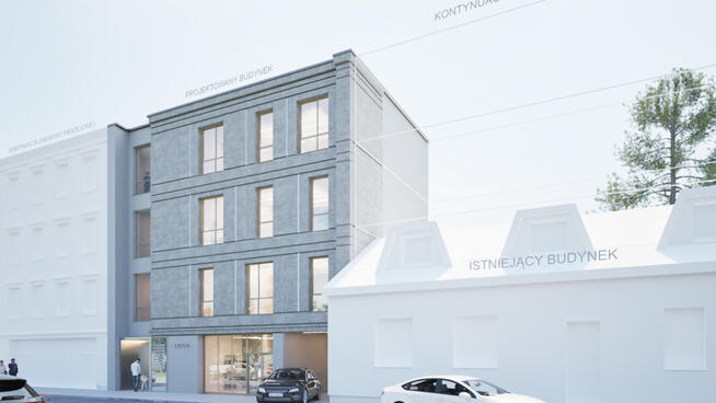 Centrum - działka z projektem budynku usługowego