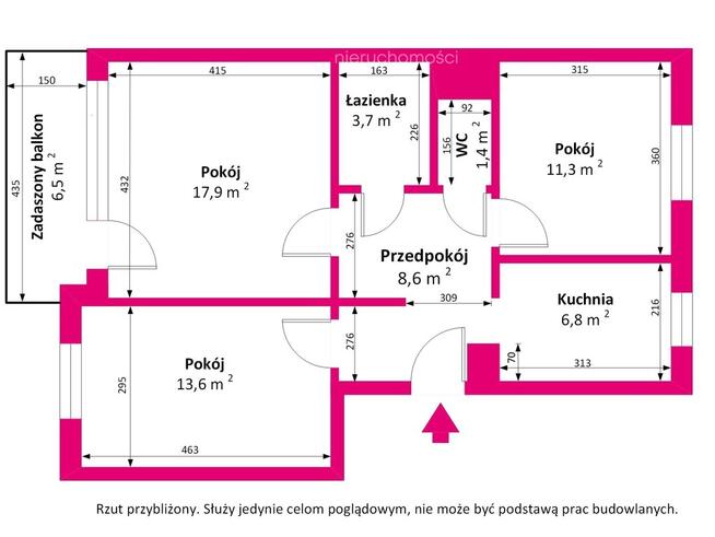 3-pokojowe mieszkanie na Ruczaju z dużym balkonem