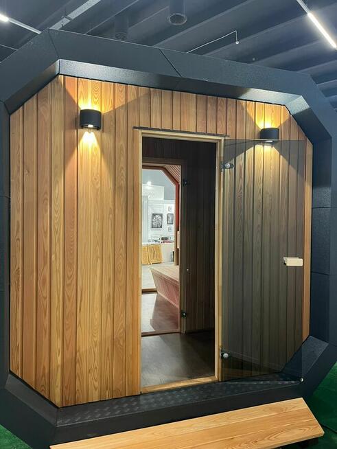 Sauna ogrodowa nowoczesna z przedsionkiem ATTEKA