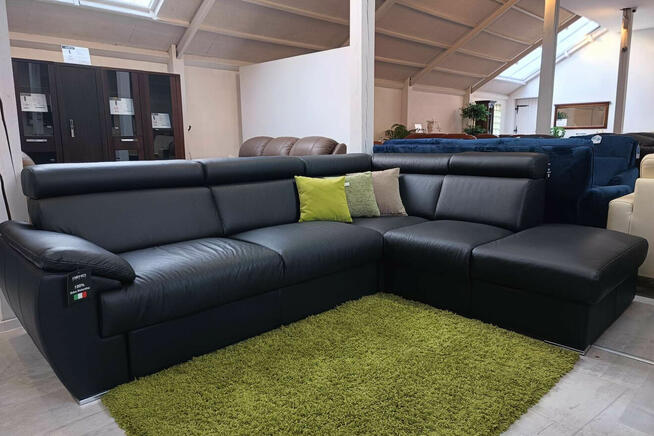 Narożnik Monaco II w czarnej skórze. Dostępny od zaraz!