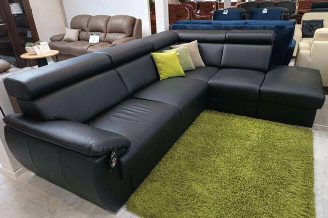 Narożnik Monaco II w czarnej skórze. Dostępny od zaraz!