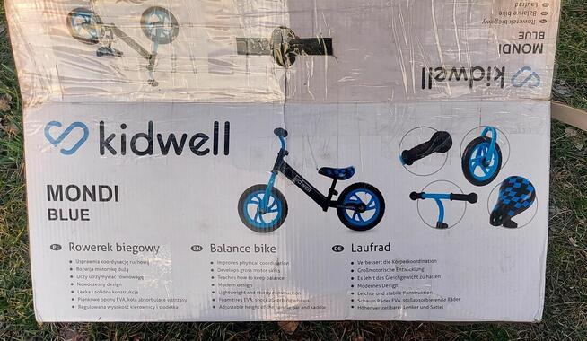 Rowerek biegowy Kidwell Mondi Blue opony 12 z pianki EVA