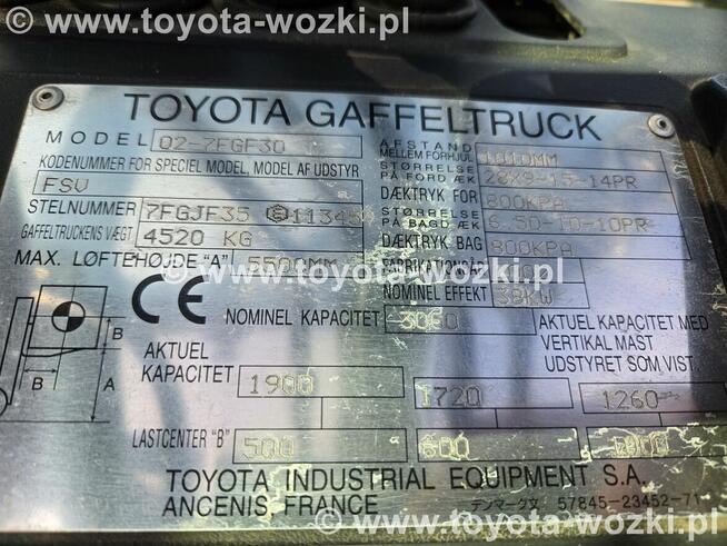 Wózek widłowy TOYOTA 7FGF30 kabina , TRIPLEX 7FG30 Linde