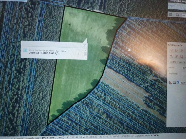 Sprzedam działkę rolną w Bedlenku 3,05 ha gm. Końskie