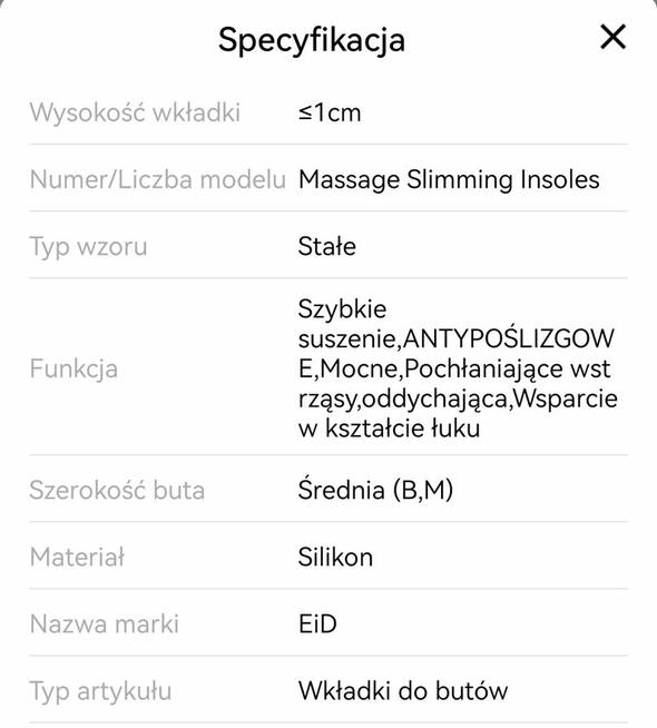 Magnetyczne wkładki do masażu stóp unisex
