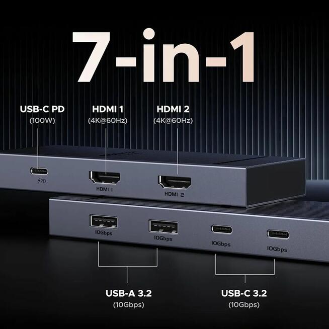 FIRMA UGREEN REVODOK Pro 10Gbps USB C Hub 2HDMI 4K@60Hz