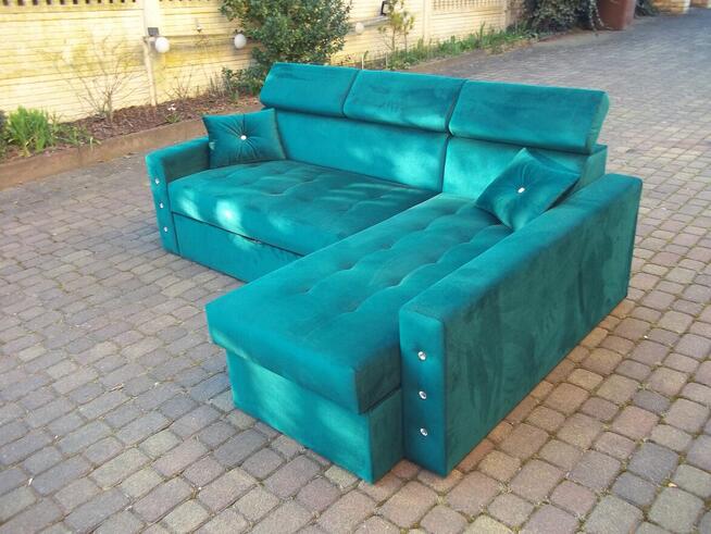 narożnik/sprężyny bonel/3 regulowane zagłówki/funkcja spania