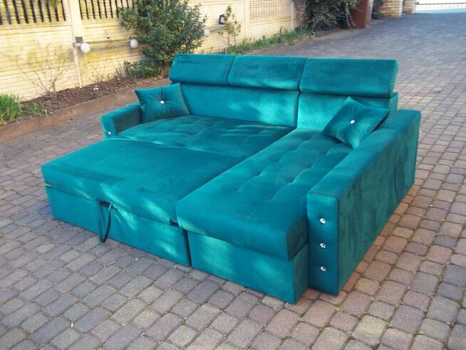 narożnik/sprężyny bonel/3 regulowane zagłówki/funkcja spania