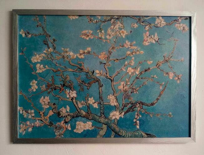 Obraz na płótnie -Kwitnący migdałowiec, Van Gogh, 50x70cm