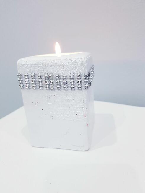 Świecznik z kryształkami + GRATIS