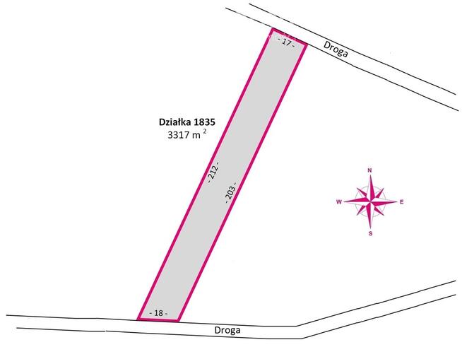 Działka rekreacyjna 33,17 ar Harta