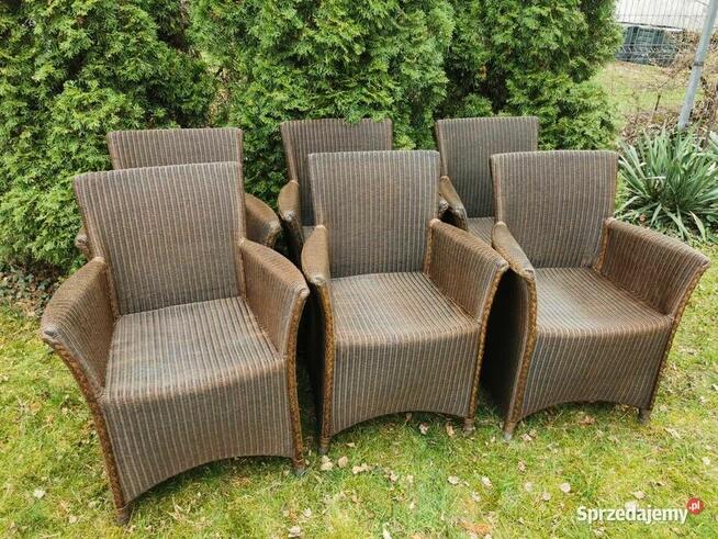 Krzesła do jadalni na taras Lloyd Loom Rattan 6 szt.