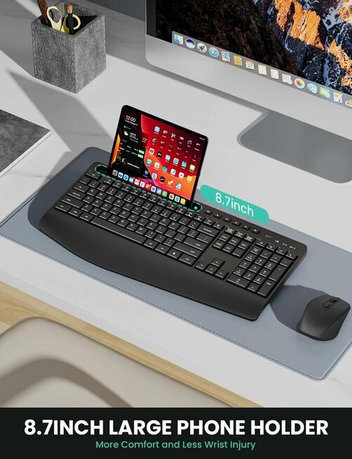 Zestaw klawiatura i myszka Bezprzewodowa, pełnowymiarowy ukł