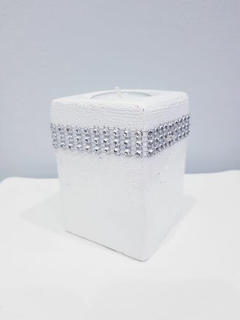 Świecznik z kryształkami + GRATIS