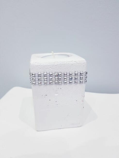 Świecznik z kryształkami + GRATIS