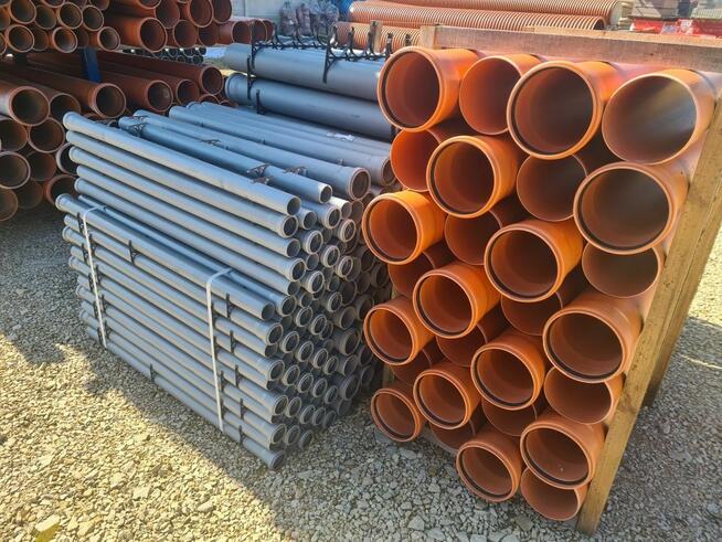 Rury szare pomarańczowe kanalizacyjne lite spienione