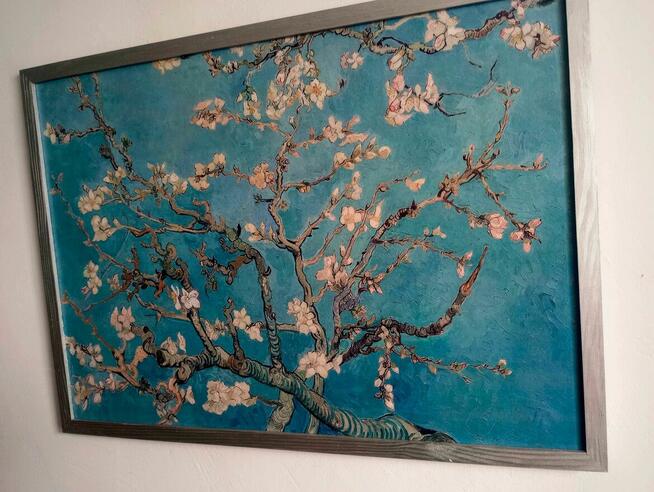 Obraz na płótnie -Kwitnący migdałowiec, Van Gogh, 50x70cm