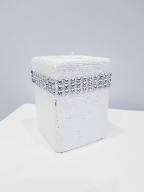 Świecznik z kryształkami + GRATIS