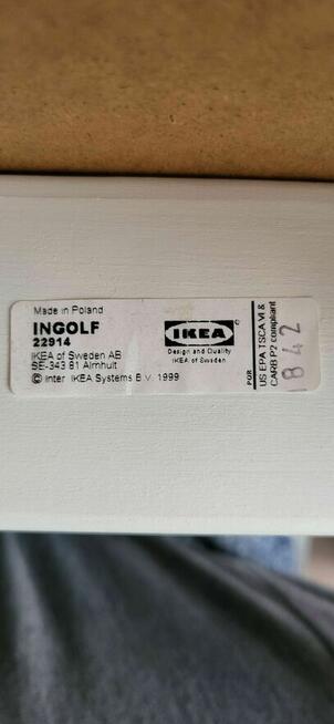 Komplet krzeseł IKEA krzesło INGOLF białe 5 szt + stołek Po