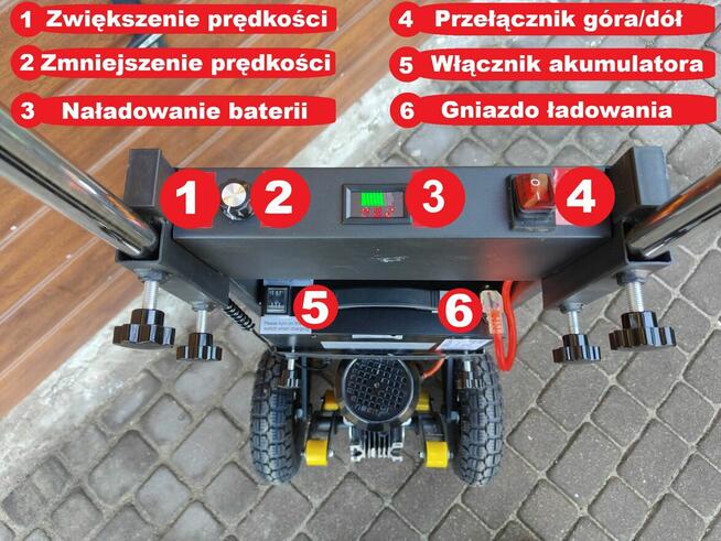 Schodołaz towarowy elektryczny 400kg wózek transportowy na s