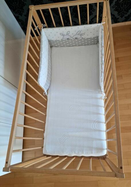 Łóżeczko dziecięce 125x65 cm sosnowe naturalne nielakierowan