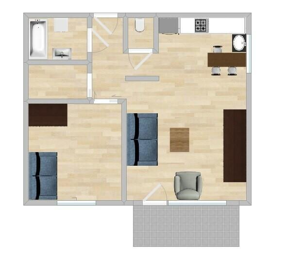 Przestronne 2 pokoje z balkonem - Dziewanny 9