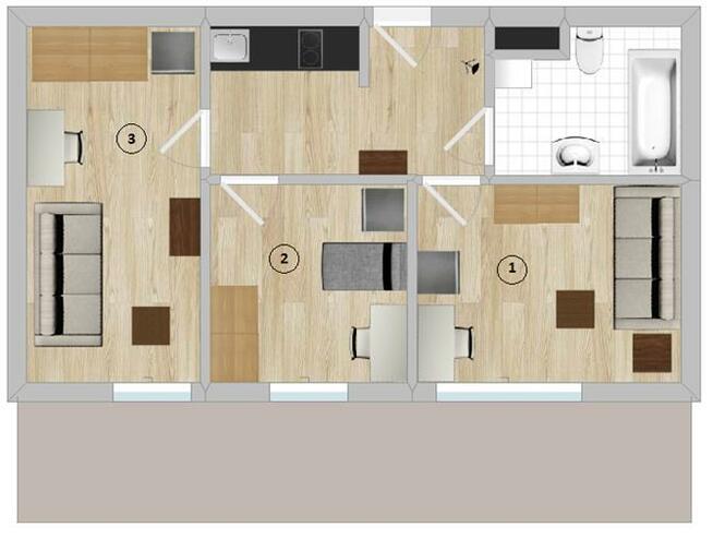 Szewska 7, Śródmieście, pokój z balkonem