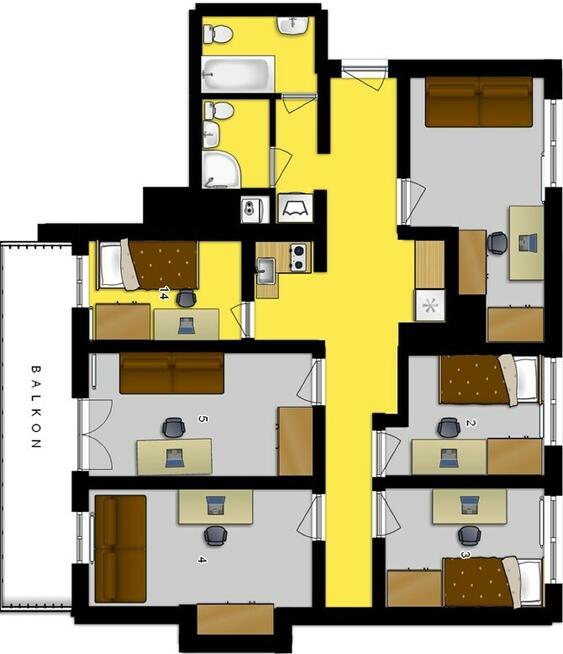 Hallera 99, Krzyki, pokój z WIFI