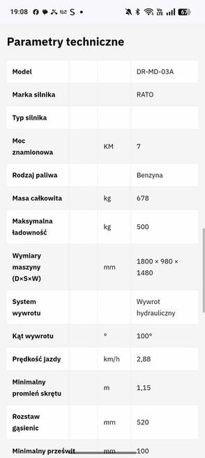 Na sprzedaż taczka GB 500 spalinowa BURTA.faktura vat