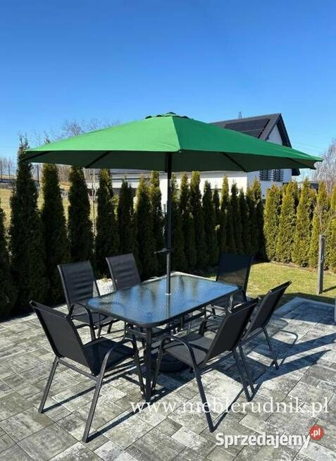 Komplet mebli ogrodowych obiadowy najtaniej parasol wysyłka