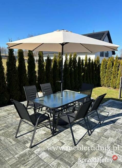 Komplet mebli ogrodowych obiadowy najtaniej parasol wysyłka
