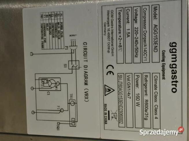 Witryna chłodnicza ggmgastro agg153end