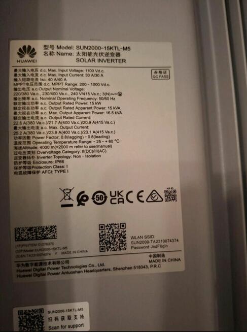 Falownik Huawei Sun 2000 15ktl 15kw