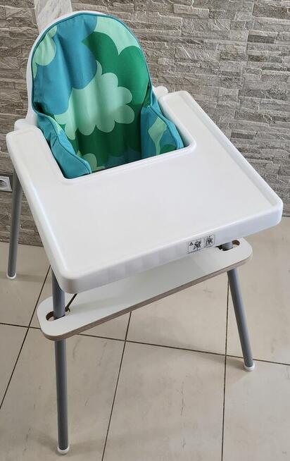Ikea Antilop krzesło do karmienia + podnóżek + miękkie oparc