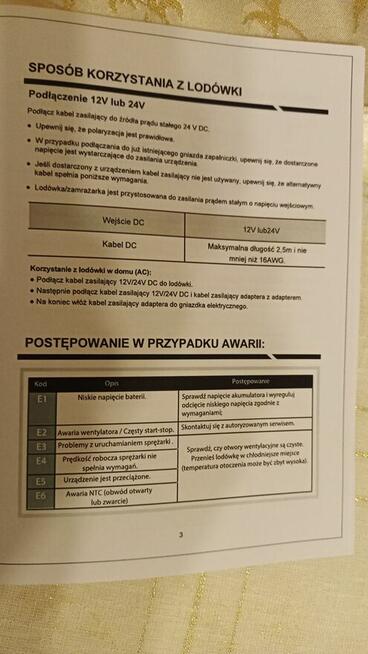 Lodówka kompresorowa turystyczna 50 litrów 12 / 230 volt kom