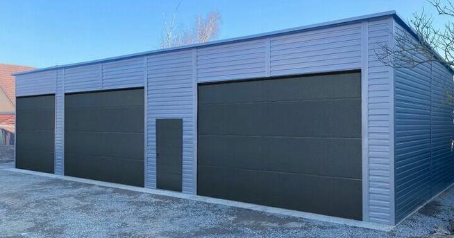 Garaż blaszany 12x6 Brama Segmentowa 3x3 profil ocynk Premium